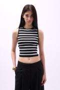 Halter Yaka Çizgili Crop resmi